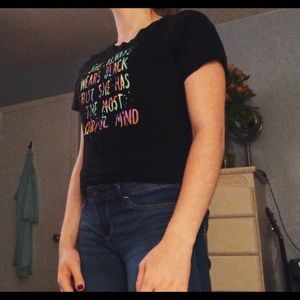 Black Hot Topic Cropped Tee